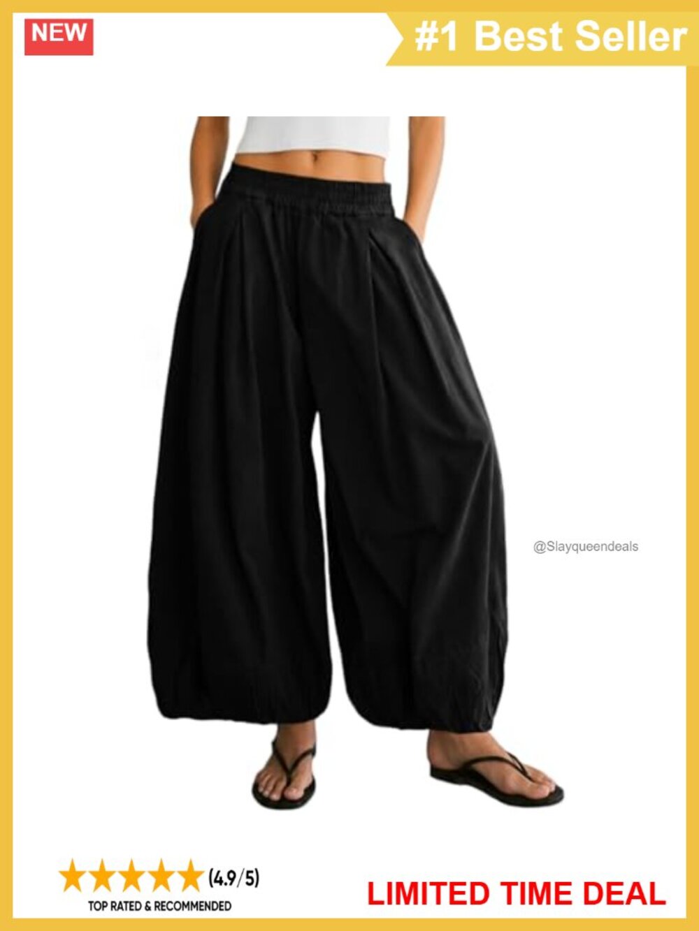 Womens Balloon Pants Wide Leg Barrel Trousers Lightweight Breathable